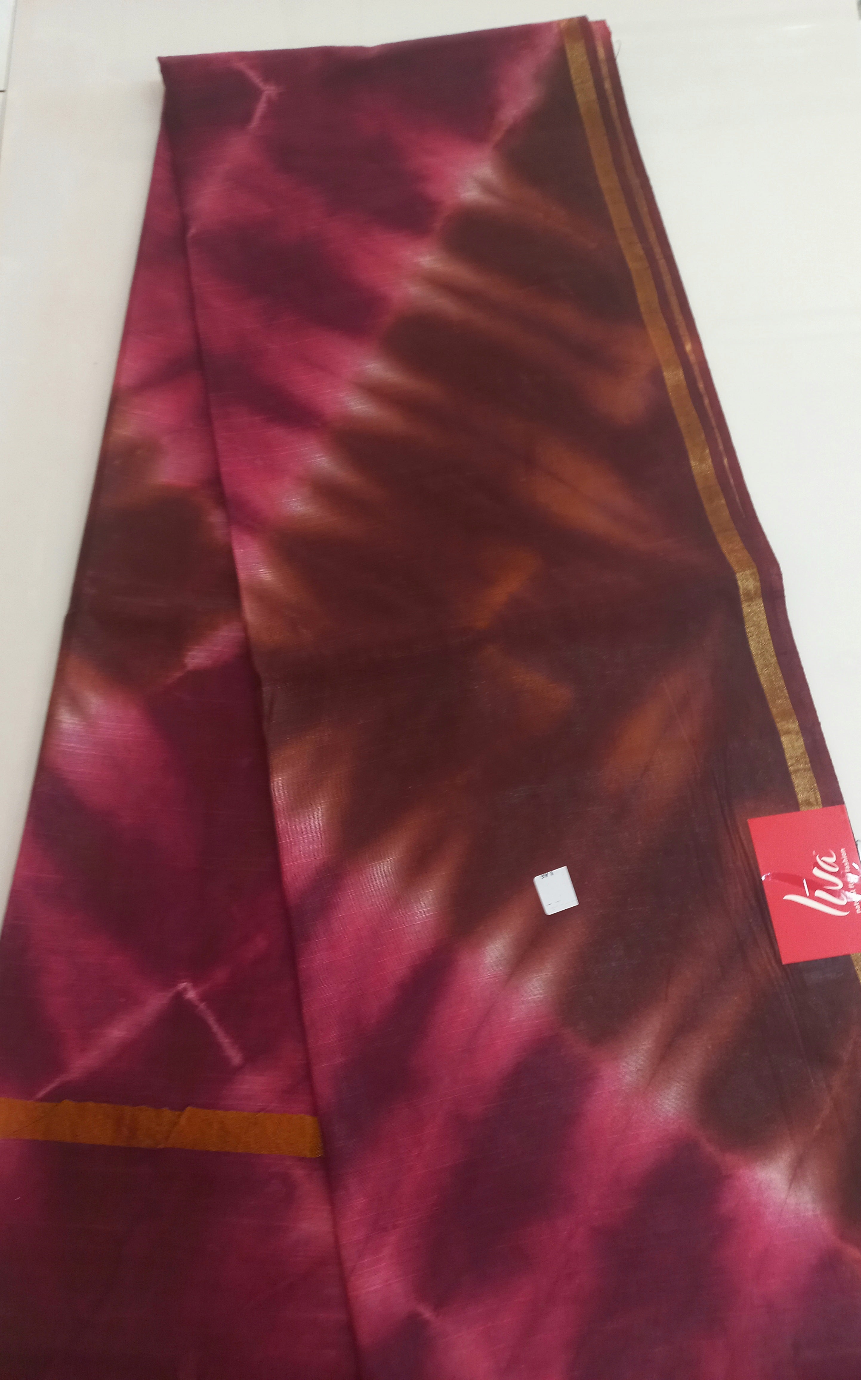 Cotton blend Art silk saree with shibori print