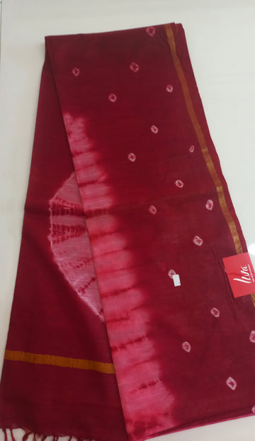Cotton blend Art silk saree with shibori print