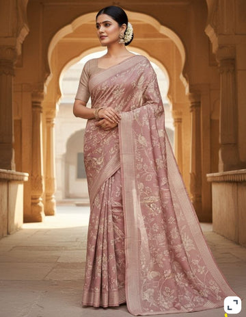Crushed tissue saree